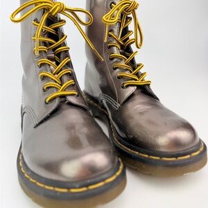Dr. Martens Pascal 1460 Boots Metallic Pewter Womens 8 Lace up Combat Air Wair